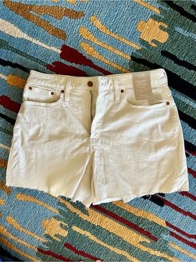 NWT Madewell Curvy Perfect Vintage Jean High Rise Shorts W 31  Cream Tile White